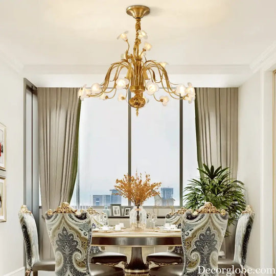 Luxury Brass Ceramic Retro Chandelier for Living and Dining chandelier