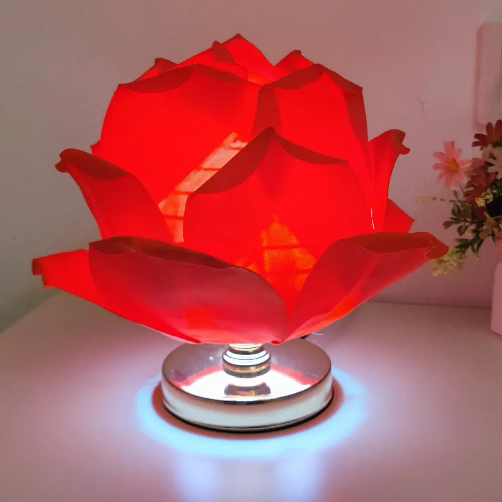 European and American Creative Large Rose Table Lamp Lotus Lamp Girl’s Bedroom Atmosphere Popular Dreamy Wedding