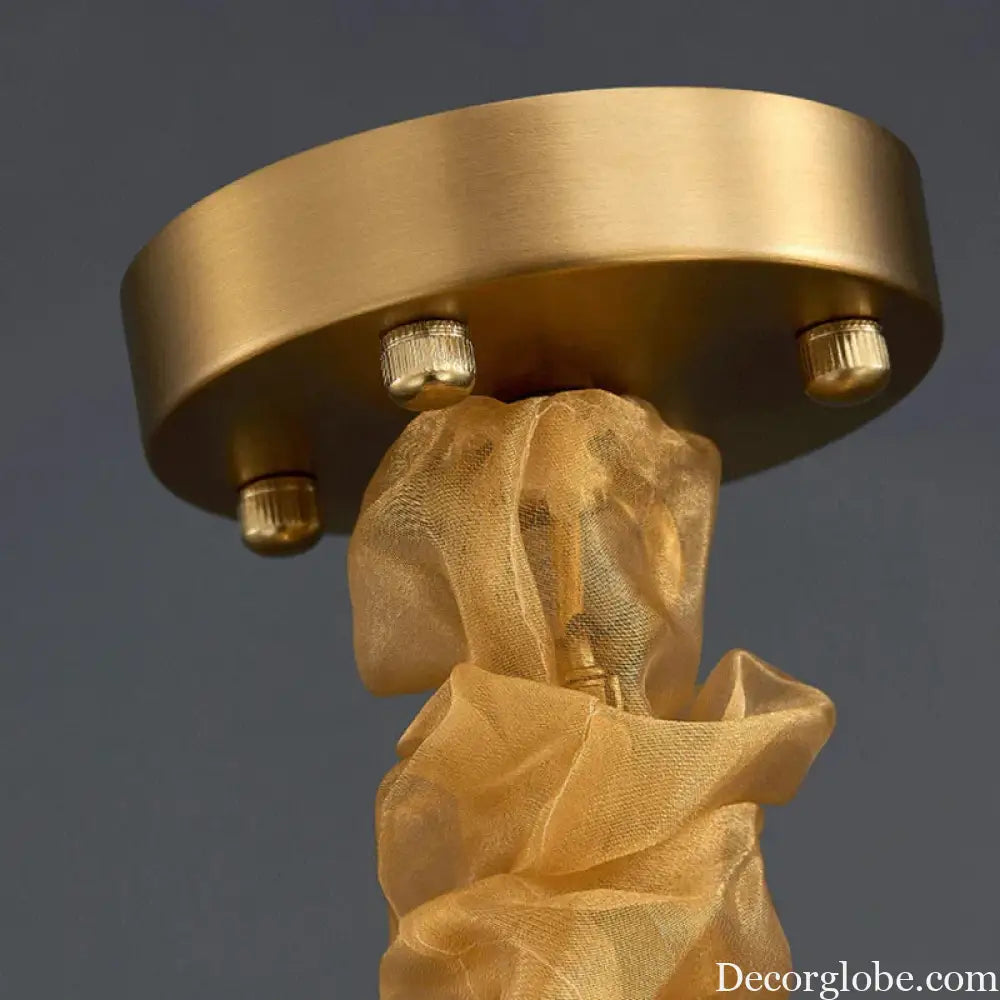 Elegant Brushed Gold LED Crystal Chandelier - A Luxury Addition to Your Modern Loft Home Decor - DecorGlobe