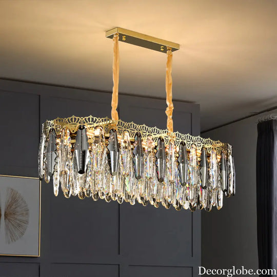 Brynlee Elegance Blooms: Crystal Leaf Pendant Light - DecorGlobe