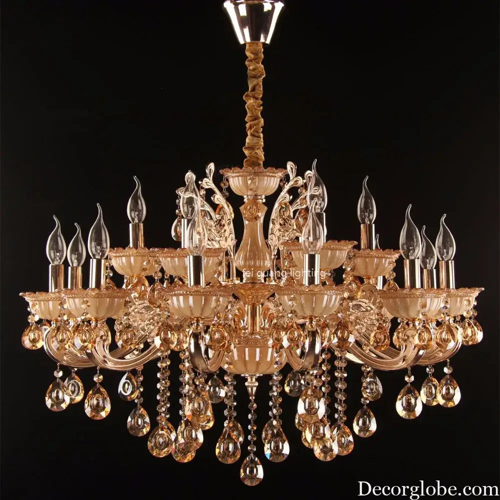 CALYX Crystal Jade European Candle Chandelier Chandeliers