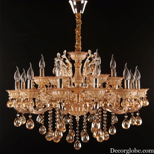 CALYX Crystal Jade European Candle Chandelier Chandeliers
