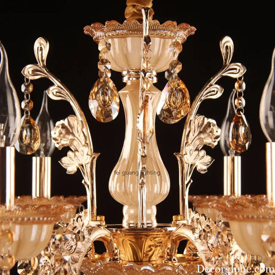 CALYX Crystal Jade European Candle Chandelier Chandeliers