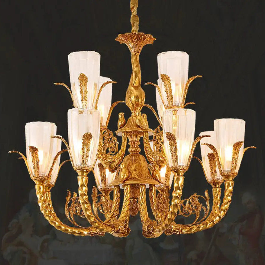 French style copper living room chandelier European style romantic cozy dining room lamp bedroom copper lamp home