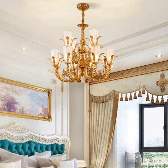 French style copper living room chandelier European style romantic cozy dining room lamp bedroom copper lamp home