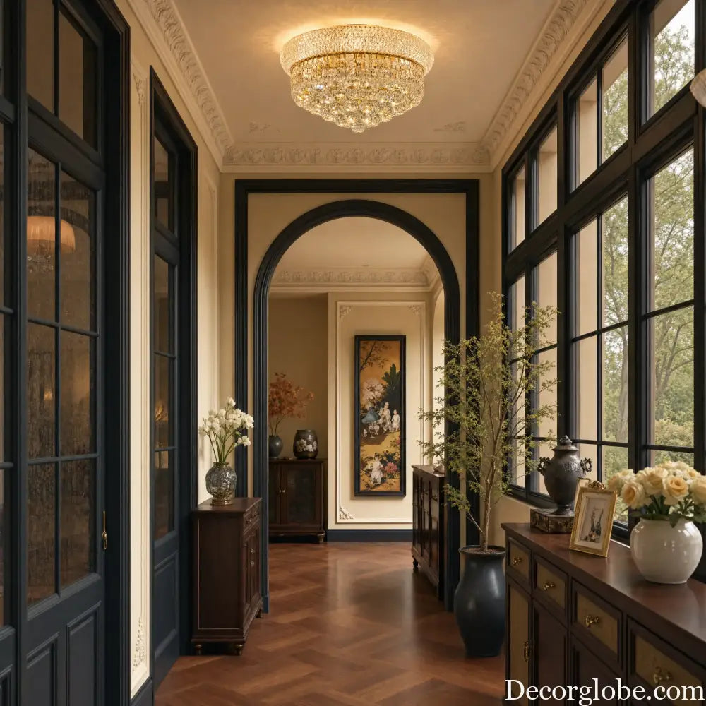 Modern Gold Crystal Chandelier &amp; Ceiling Light,Empire Style Dimmable Flush Mount Crystal Fixture for