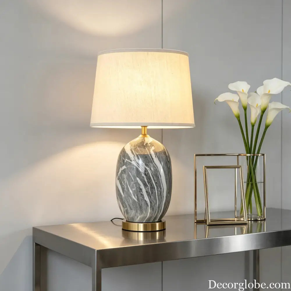 Modern Minimalist Ceramic Table Lamp for Living Room Bedroom Bedside Hotel Club Model Room Ambiance Decoration Lighting