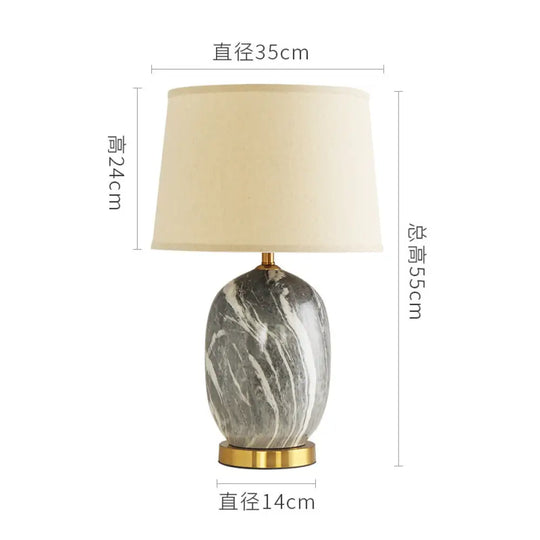Modern Minimalist Ceramic Table Lamp for Living Room Bedroom Bedside Hotel Club Model Room Ambiance Decoration Lighting