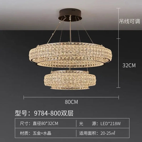 New crystal ceiling lamp living room chandelier lamp creative designer high-end luxury hall restaurant main lamp