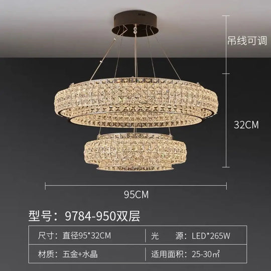 New crystal ceiling lamp living room chandelier lamp creative designer high-end luxury hall restaurant main lamp