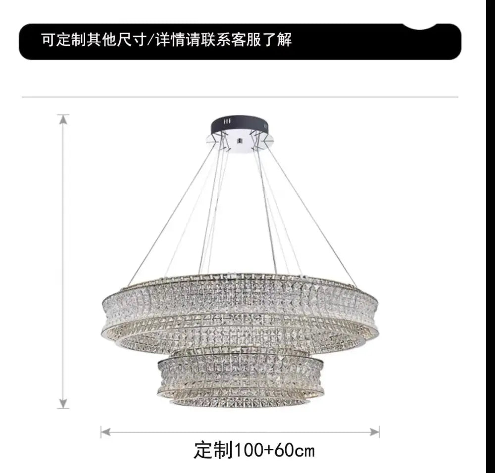 New crystal ceiling lamp living room chandelier lamp creative designer high-end luxury hall restaurant main lamp