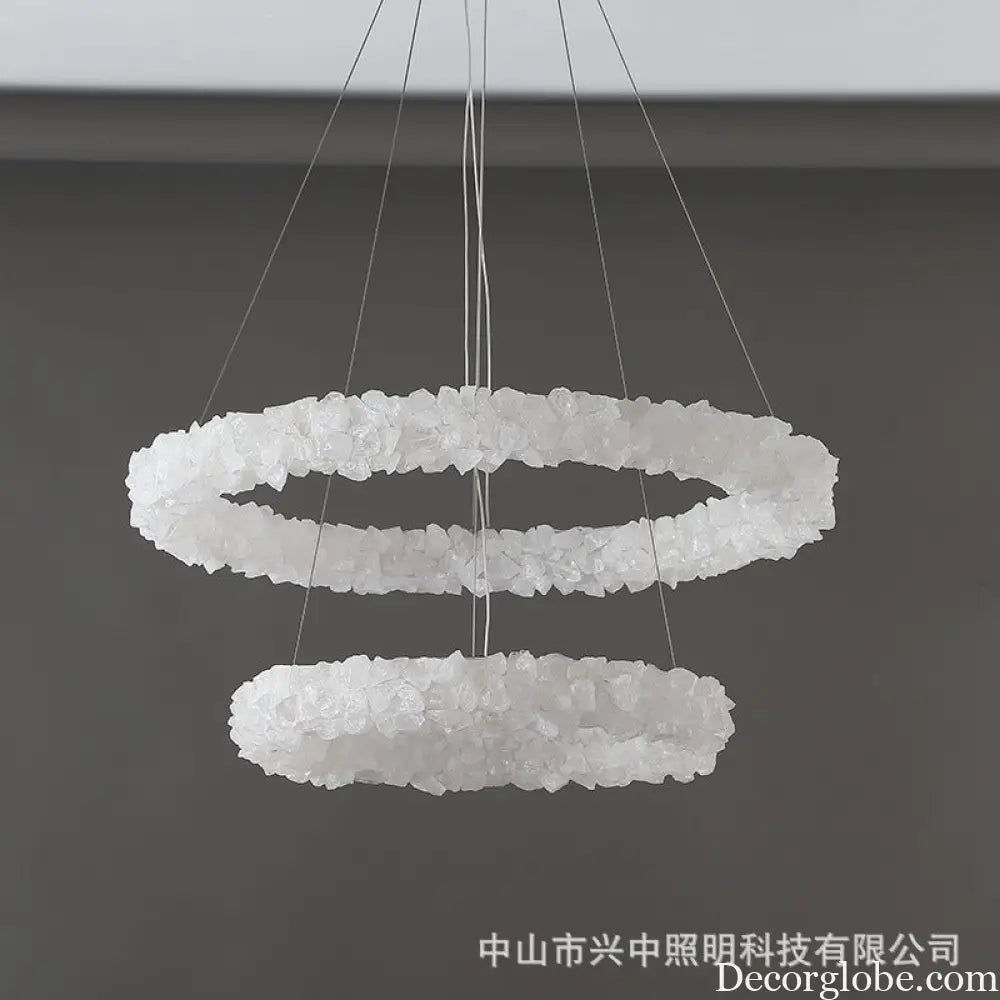 Caroline Modern Double Layer Natural Crystal Chandelier Chandelier