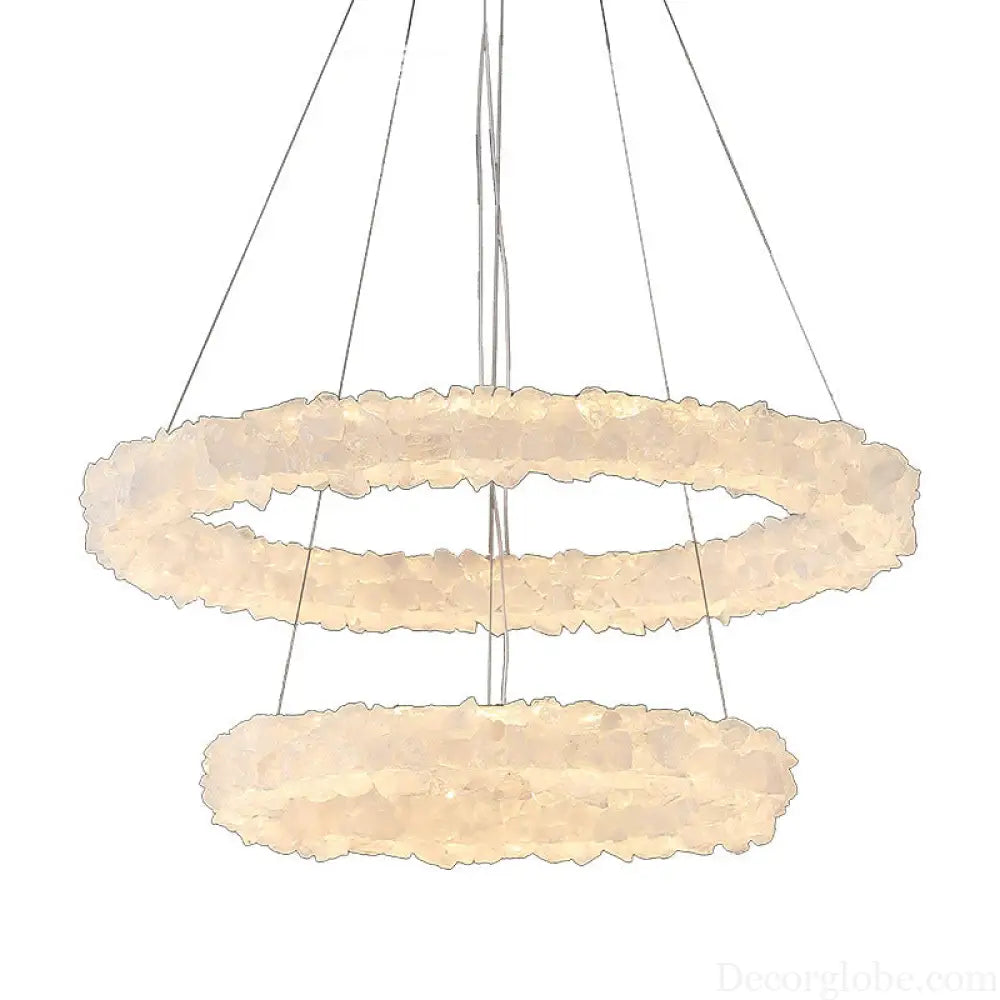 Caroline Modern Double Layer Natural Crystal Chandelier Chandelier