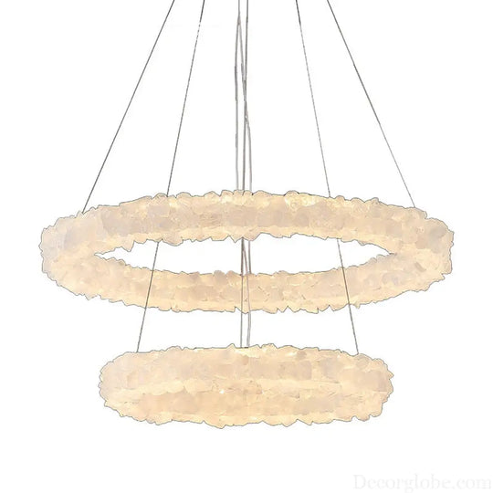 Caroline Modern Double Layer Natural Crystal Chandelier Chandelier