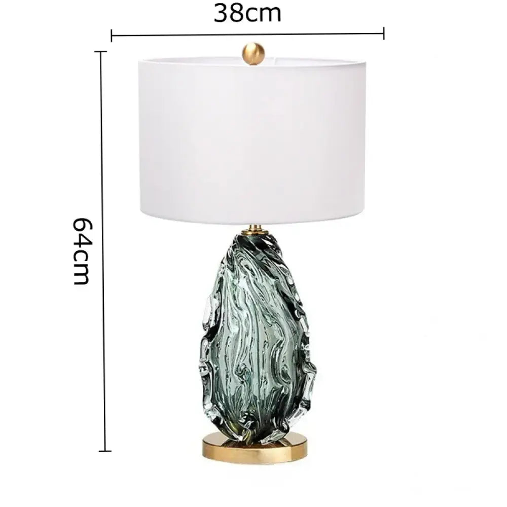 Celeste Crystal Glass Droplet Table Lamp - A white lampshade