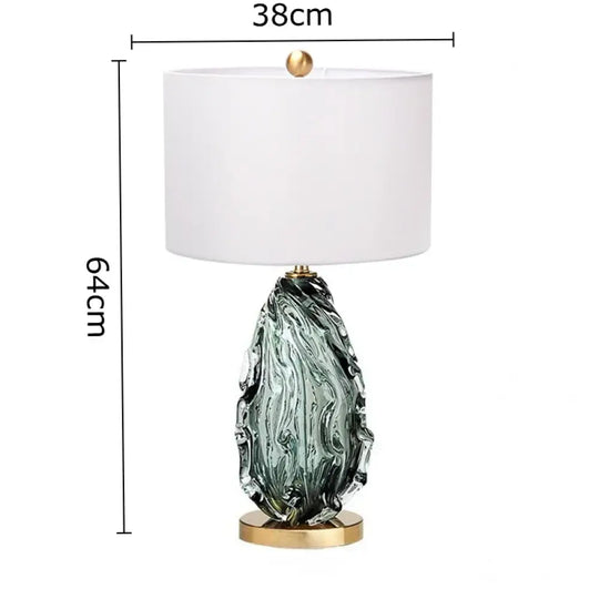 Celeste Crystal Glass Droplet Table Lamp - A white lampshade