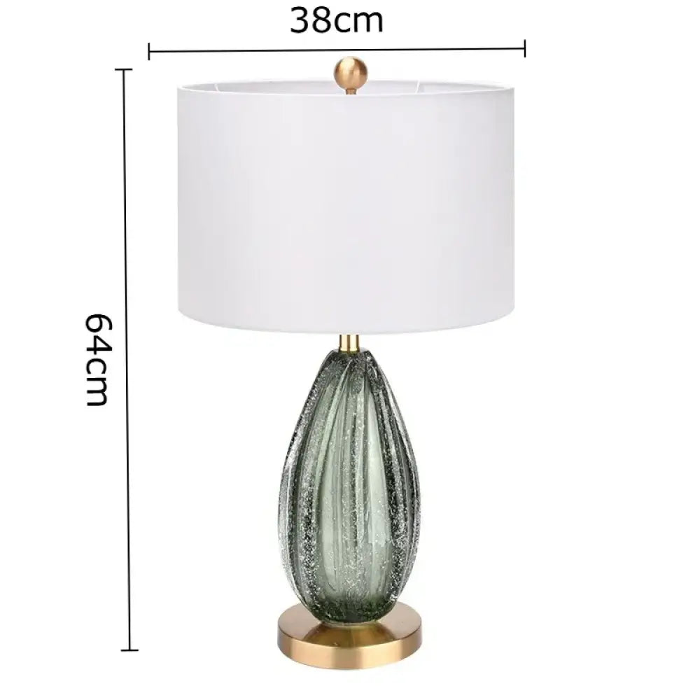 Celeste Crystal Glass Droplet Table Lamp - B white lampshade