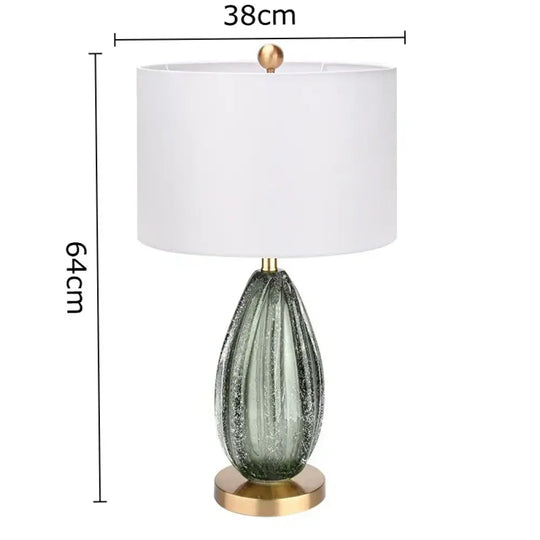 Celeste Crystal Glass Droplet Table Lamp - B white lampshade