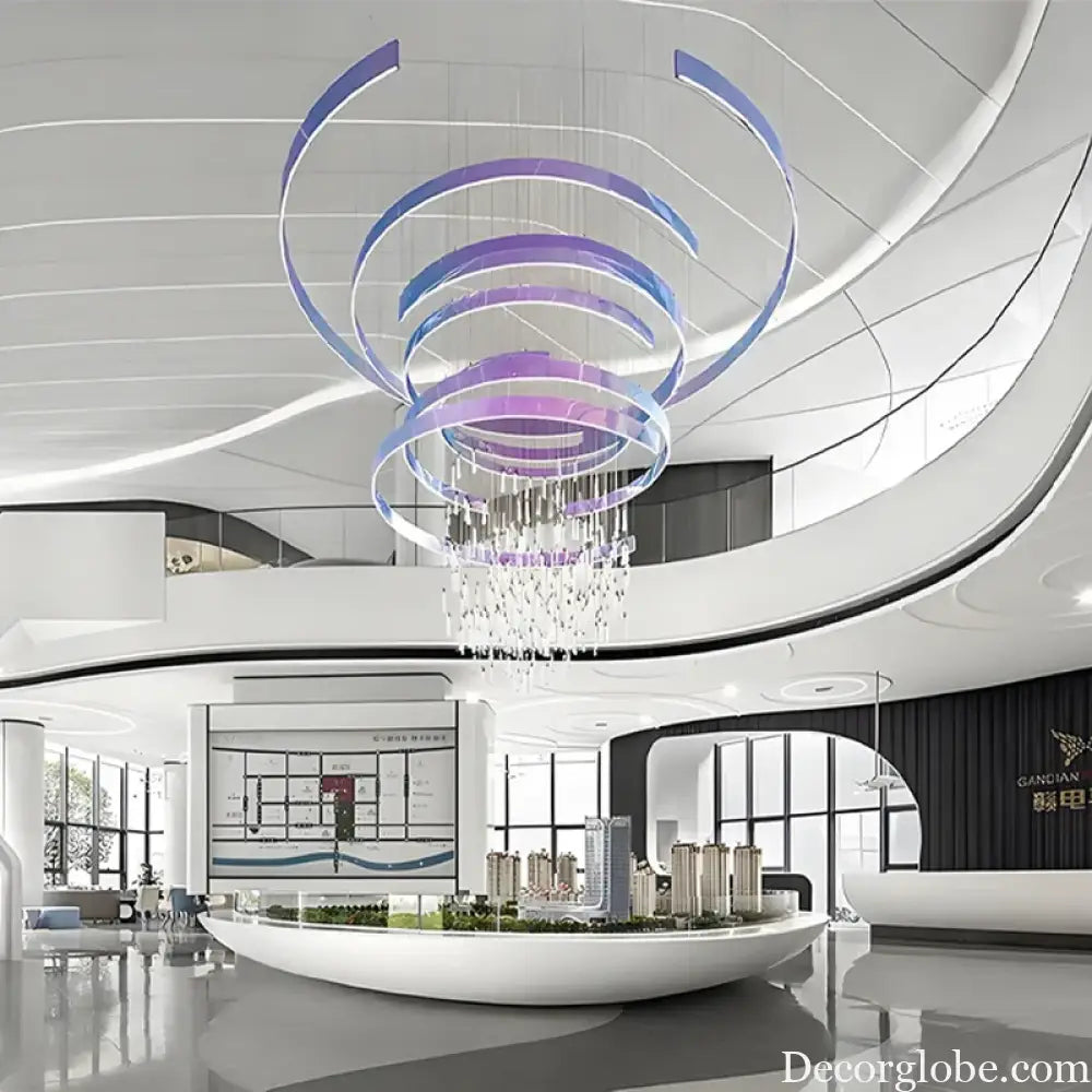 Celeste Custom Build Purple LED Ring Chandelier Chandelier