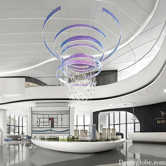 Celeste Custom Build Purple LED Ring Chandelier Chandelier