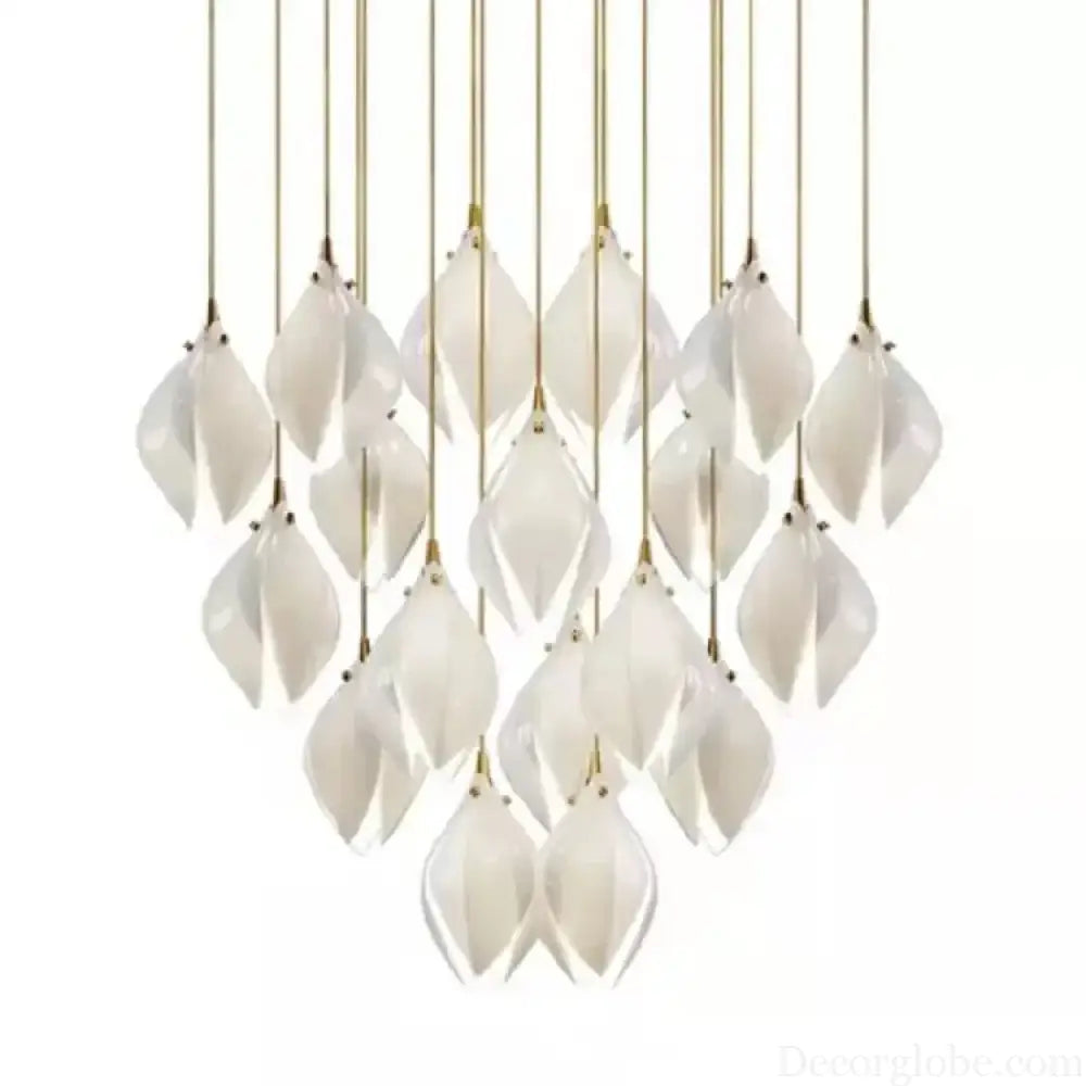 Ceramic Magnolia Chandelier for Staircase and Bedroom Lighting Chandelier