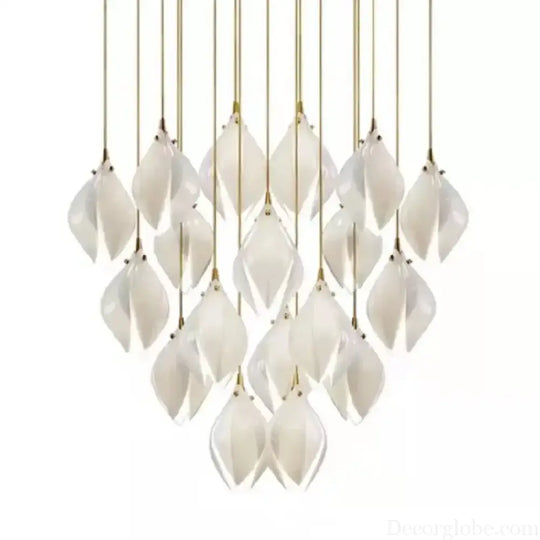 Ceramic Magnolia Chandelier for Staircase and Bedroom Lighting Chandelier