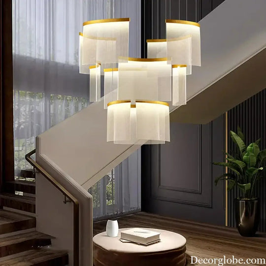 Chic Nordic Stair Chandelier - Versatile Pendant and Ceiling Lights for Living and Dining Rooms, Elevating Indoor Lighting and Home Decor - DecorGlobe