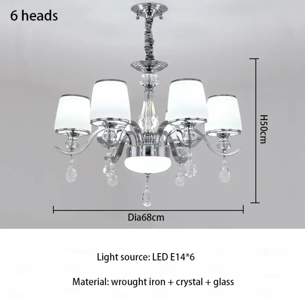 Elegant European Chrome Crystal Chandelier - A Postmodern Simple Fixture for Living Rooms, Dining Spaces, and Bedrooms - DecorGlobe