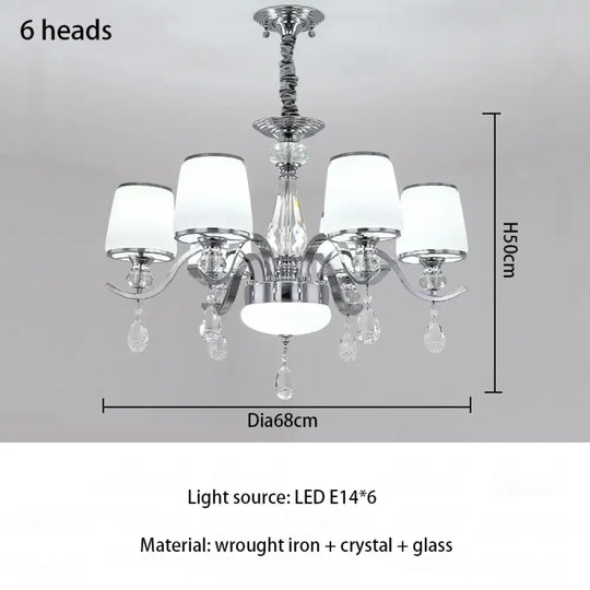 Elegant European Chrome Crystal Chandelier - A Postmodern Simple Fixture for Living Rooms, Dining Spaces, and Bedrooms - DecorGlobe