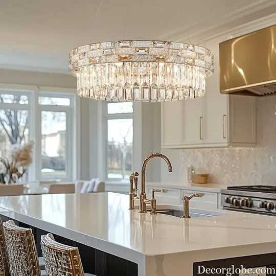 Luxury Circular Crystal Pendant Chandelier for Dining and Living Room Chandelier