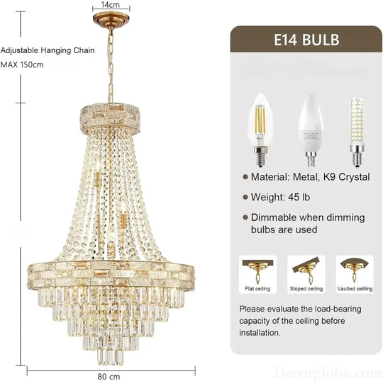 Luxury Circular Crystal Pendant Chandelier for Dining and Living Room Chandelier