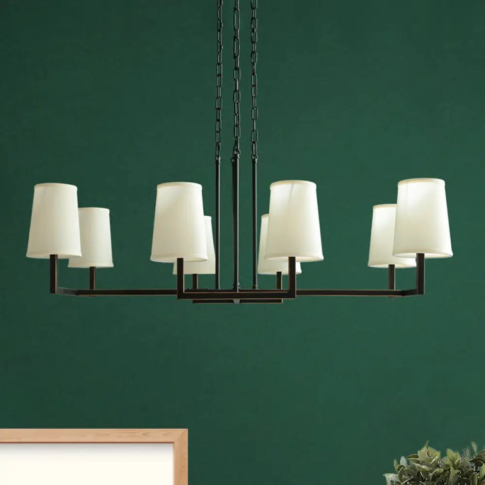 Classic White Hanging Chandelier with 6 Bulbs for Living Room Lighting White
