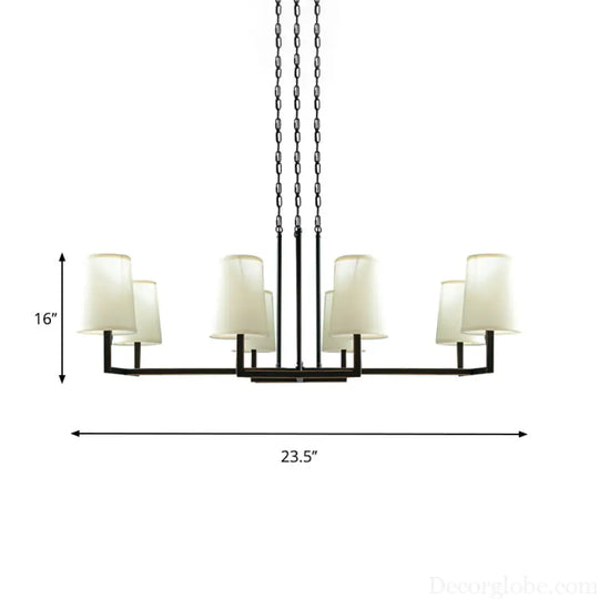 Classic White Hanging Chandelier with 6 Bulbs for Living Room Lighting White