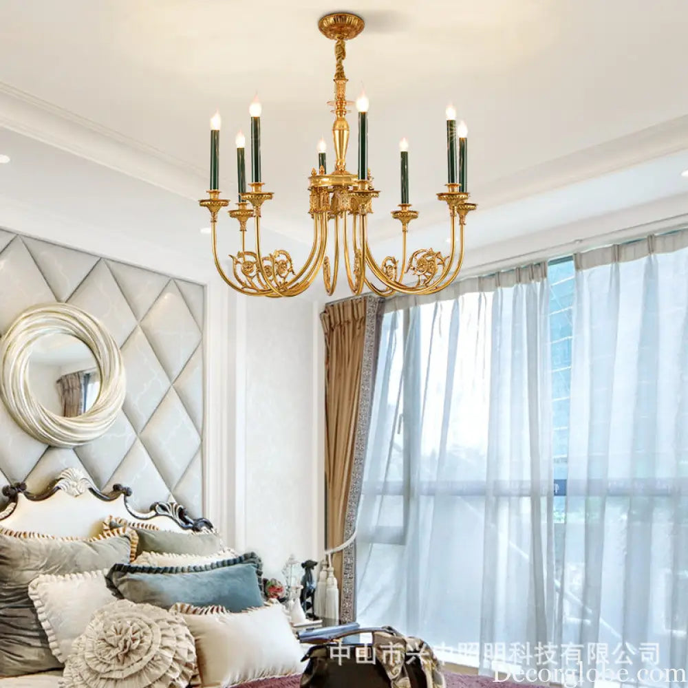 French style chandelier simple retro Villa living room study bedroom dining room lamps European American style light