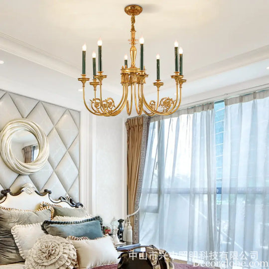 French style chandelier simple retro Villa living room study bedroom dining room lamps European American style light