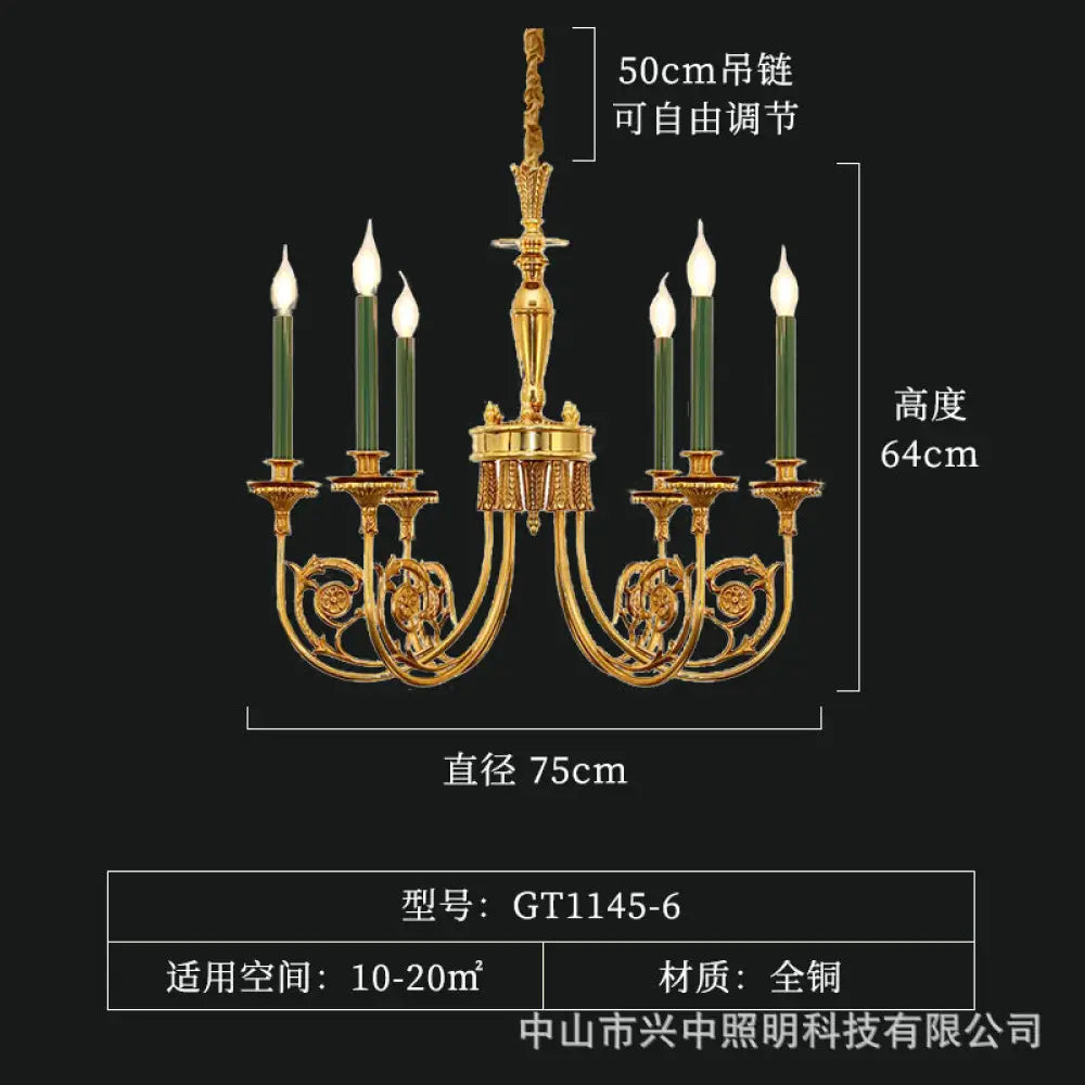 French style chandelier simple retro Villa living room study bedroom dining room lamps European American style light
