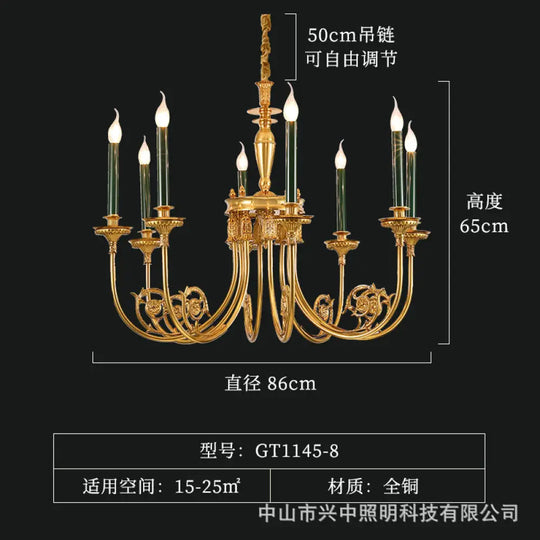 French style chandelier simple retro Villa living room study bedroom dining room lamps European American style light