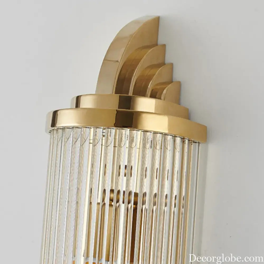 Art Decor Wall Light Clear Glass Gold Metal Creative Sconce Lamp For Living Room Hotel Indoor Bedroom E14 Bulb