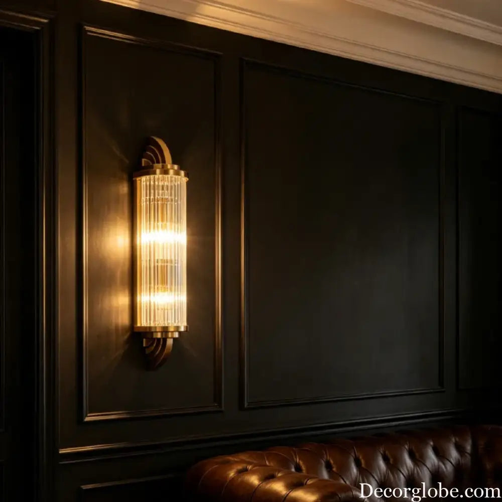 Art Decor Wall Light Clear Glass Gold Metal Creative Sconce Lamp For Living Room Hotel Indoor Bedroom E14 Bulb