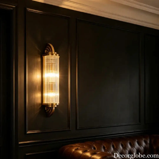 Art Decor Wall Light Clear Glass Gold Metal Creative Sconce Lamp For Living Room Hotel Indoor Bedroom E14 Bulb
