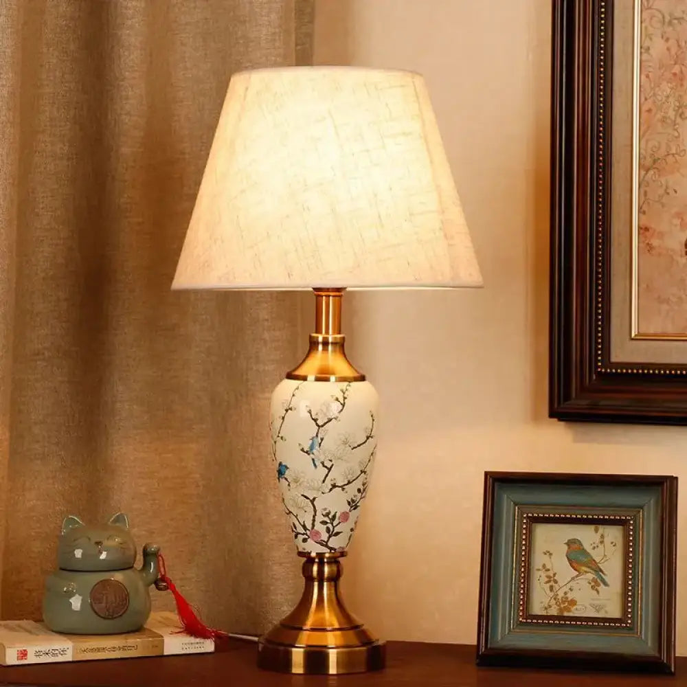 Élise European Retro Flower Ceramic LED Floor Lamp