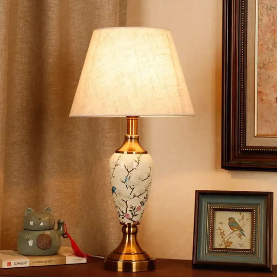 Élise European Retro Flower Ceramic LED Floor Lamp
