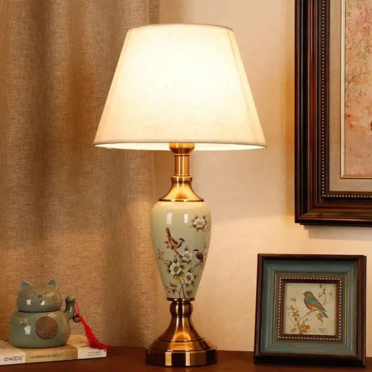 Élise European Retro Flower Ceramic LED Floor Lamp - Style 1
