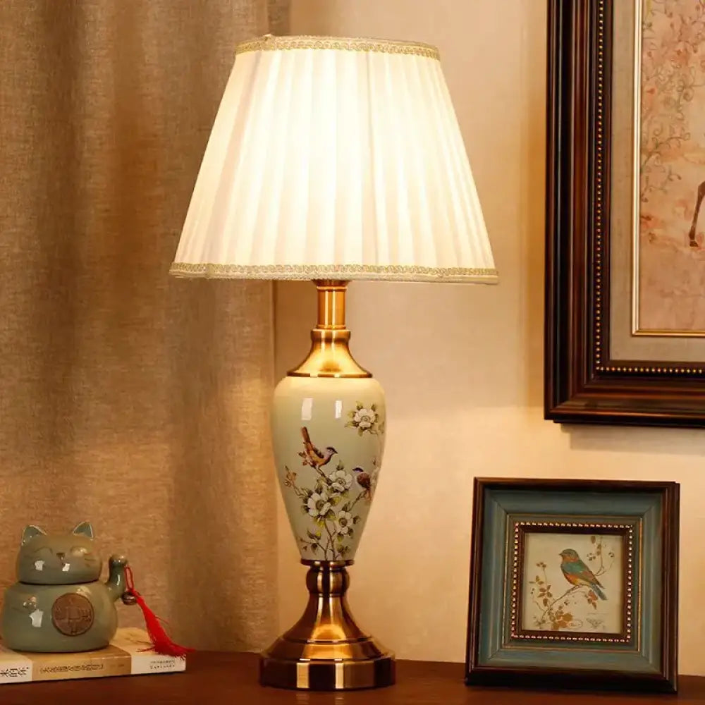 Élise European Retro Flower Ceramic LED Floor Lamp - Style 2