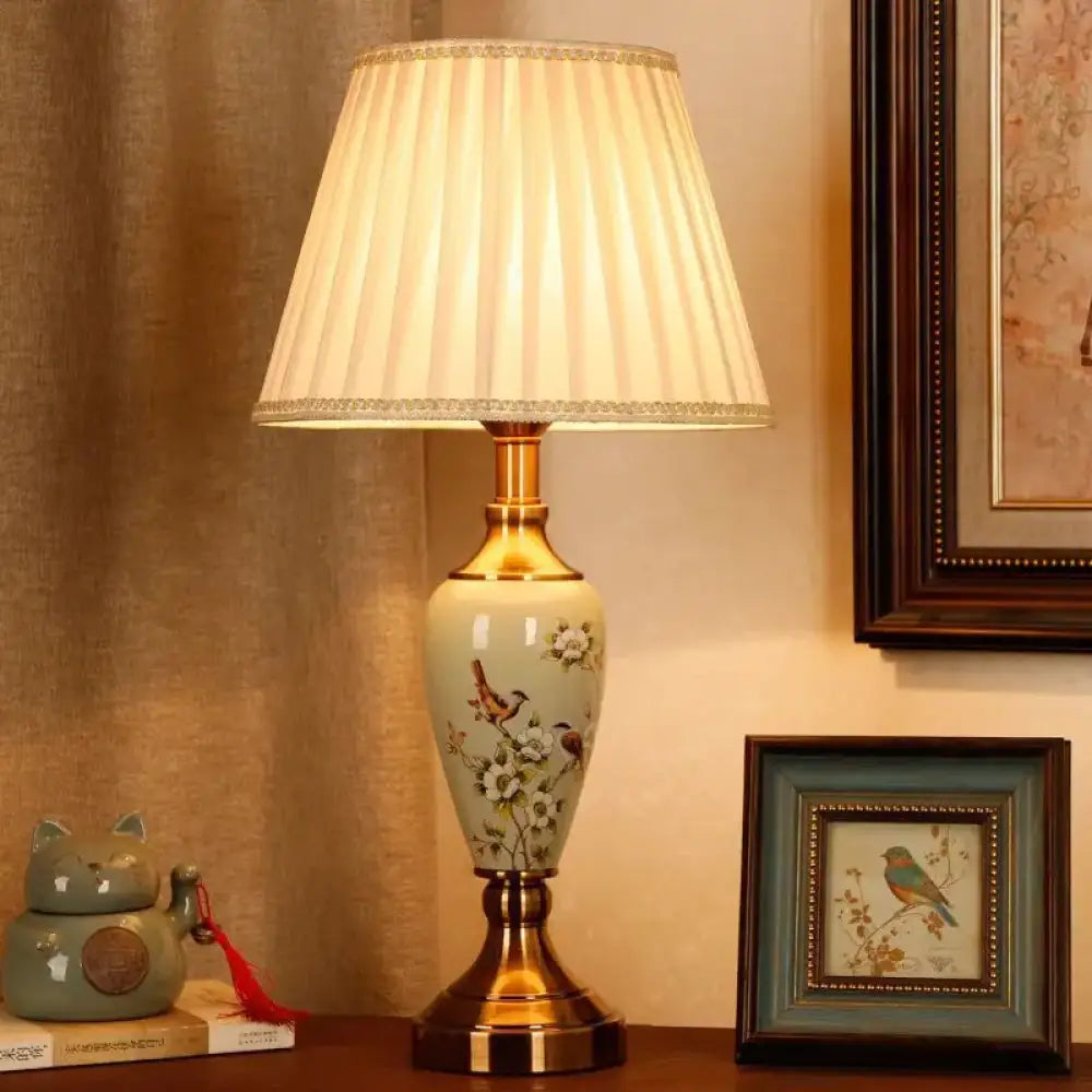 Élise European Retro Flower Ceramic LED Floor Lamp - Style 3