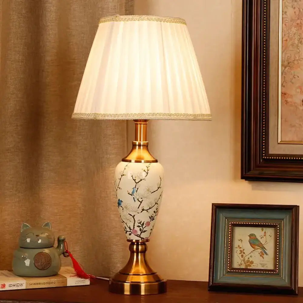 Élise European Retro Flower Ceramic LED Floor Lamp - Style 6