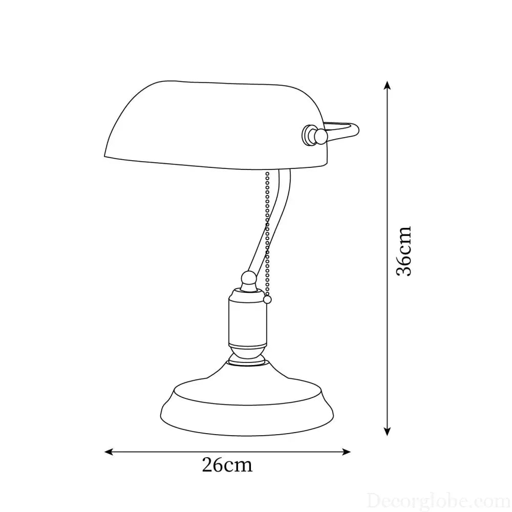 Colette Vintage Bankers Table Lamp with Green Glass Shade - Table Lamp