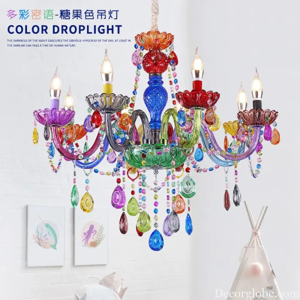 Colorful Crystal Chandeliers - European Style Rural Decoration for Restaurants, Coffee Shops, and Creative Dream Settings - DecorGlobe