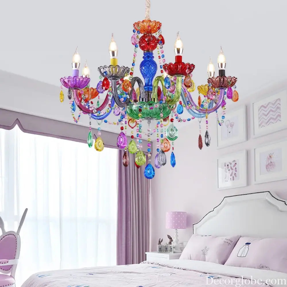 Colorful Crystal Chandeliers - European Style Rural Decoration for Restaurants, Coffee Shops, and Creative Dream Settings - DecorGlobe