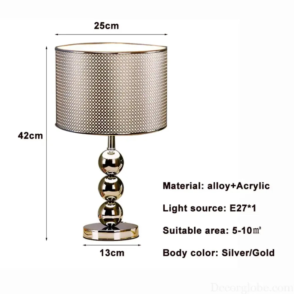 Élise Modern Fashion Alloy Acrylic Bedside Table Lamp E27 Desk Light